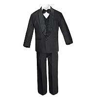 Teen Boy Black Suits Shawl Lapel Tuxedo Vest Set Party Wedding Size: 8-20