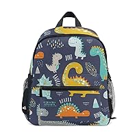 ALAZA Cute Colorful Dinosaur Pattern Preschool Backpack with Chest Strap,Mini Toddler Backpack Daycare Toy Bag for Boys Girls,10 x 4x 12 Inches