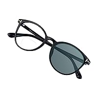 VisionGlobal Bifocal Reading Glasses Blue Light Blocking for Men and Women - Stylish Retro Oval Computer Readers