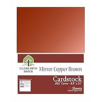 Clear Path Paper - Mirror Copper Brown Cardstock - 8.5 x 11 inch - .012