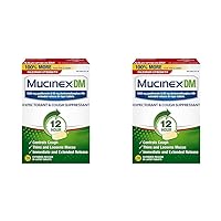 Mucinex DM Maximum Strength Cough Suppressant & Expectorant Tablets, 28ct - 1200mg Guaifenesin (Pack of 2)