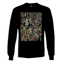 Vintage Print Graphic Floral Flower Tropical Botanical Long Sleeve Men's