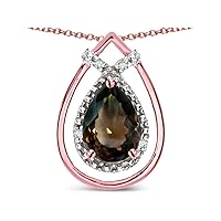 Solid 14K Gold 8x6 Pear Shape Halo Pendant Necklace