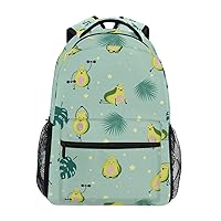 ALAZA Green Avocado Palm Leaf Star Large Backpack Personalized Laptop iPad Tablet Travel School Bag with Multiple Pockets