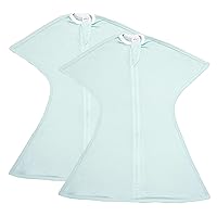 SleepingBaby Zipadee-Zip Swaddle with Zipper Convenience - Baby Swaddle Transition Blanket (Polyester) - Classic Mint - X-Small (3-6 Month) - 2 Pack