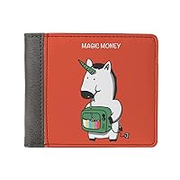 Wallet made of Leather with Personalized print Card and Money Holder Gift Idea Unisex Accessory (Unicorn)
