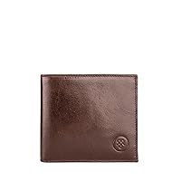 Maxwell Scott - Personalized Mens Classic Luxury Leather Bifold Card Wallet Billfold - The Vittore - Dark Brown