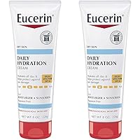 Eucerin Daily Hydration Broad Spectrum SPF 30 Sunscreen Body Cream for Dry Skin, 8 Oz Tube (Pack of 2)