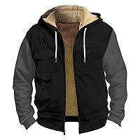 Men'S Winter Coats Thickened Button Double Pocket With Pocket Insert Cotton Warm Windbreaker Jackets Heated Casual Hoodie