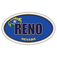 3 Pack 2x3 inches Magnet Decals | Reno City Nevada State Flag | NV Flag Washoe County Oval State Colors Magnet Decals Construction Toolbox, Hardhat, Lunchbox, Helmet, Mechanic, Luggage