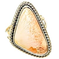Ana Silver Co Large Scolecite Ring Size 6.5 (925 Sterling Silver) - Handmade Jewelry, Bohemian, Vintage RING119793