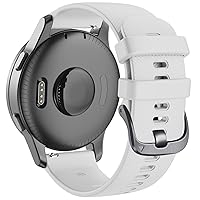 Silicone Watchband Strap for Garmin Vivoactive 4 4S Forerunner 245 645 Vivoactive 3 Smart Bracelet 18 20 22mm Wristband Strap (Color : White, Size : 18mm Vivoactive 4S)