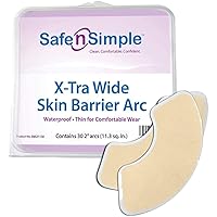 Safe n' Simple Extra Wide Skin Barrier Arcs, Waterproof Ostomy Skin Barrier Strips, Skin-Friendly Stoma Skin Barrier Arcs, Longwear Hydrocolloid Skin Barrier Strips, 30 x 2” arcs