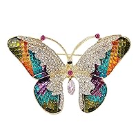 Variety Styles Butterfly Brooch - Multi-Color Rhinestone Crystal Brooch Pin Cute Butterfly Shape Corsages Brooches Decoration Gift for Women Girls