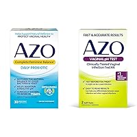 AZO Complete Feminine Balance Probiotics for Vaginal Health, 30 Count & Vaginal pH Test Kit, 2 Self-Tests