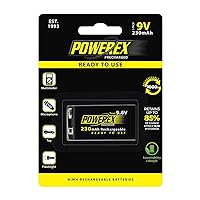 Powerex Low Self-Discharge Precharged 9V(9.6V) Rechargeable NiMH Batteries (MHR9VP), 1-pack