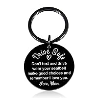 Drive Safe Keychain for Teens Boys Girls Sweet 14 16 Teenage Birthday Gifts for Him Her Son Daughter from Mom New Driver Gag Graduation Valentines Day Christmas Holiday Go to College Be Safe Keychain