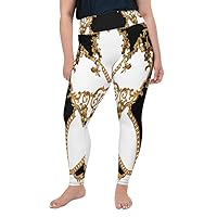 Plus Size Leggings for Women Girls Lighting Golden White Yoga Pants