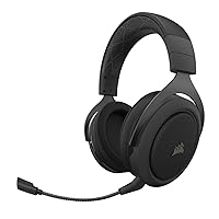 Corsair HS70 Pro Wireless Gaming Headset - 7.1 Surround Sound Headphones for PC - Discord Certified - 50mm Drivers – Carbon (Renewed)