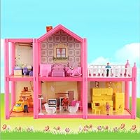 House Castle House, Simulation Room, Girl Gift House Toy, Assembled Semi-Plastic Board (Roof, Wall, Floor Board) 20x2.55x14.7