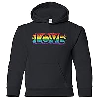 Threadrock Kids Gay Pride Rainbow Love Youth Hoodie Sweatshirt