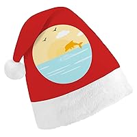 Sea Jumping Doplin Christmas Hat Funny Xmas Holiday Hat Party Supplies for Adults