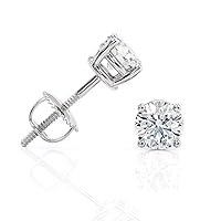 IGI Certified 1 to 5 Carat D-E Color Lab Grown Diamond Stud Earrings for Women I 14k White Gold Earrings I Secure Screw Back Earrings Made in USA by Beverly Hills Jewelers