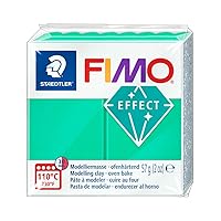 Staedtler FIMO Effects Polymer Clay - -Oven Bake Clay for Jewelry, Sculpting, Translucent Green 8020-504