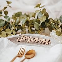Custom Laser Cut Wooden Wedding Place Name Cards Personalized Acrylic Guest Seating Tags Party Wedding Table Wood Decoration (Wooden)