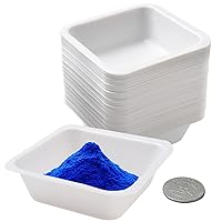 Square Weigh Boats Medium - 100 Pac 100ml Plastic Disposable Trays for Scale,Easy Pour Design,Square Lab Weighing Dishes for Measuring,Storing, Mixing Powders,Liquids