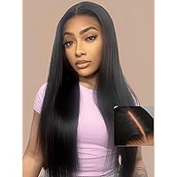 UNICE Straight Bye Bye Knots Wig Bleached Invisible Knots 7x5 Lace Front Wigs Human Hair Put on and Go Glueless Human Hair Wig Pre Plucked Pre Cut lace Natural Hairline 150% Density 20 inch