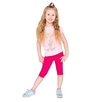 Girls Cropped Cotton Leggings Basic Plain Kids Capri Pants Age 2-13