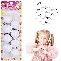 4 Pcs 40mm Large Ball Hair Ties Ponytail Holders Twinbead Bubble Balls Hair Accessories for Girls Kids Toddler (White)