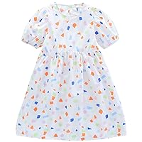 Frock Baby Girl Cotton Sleeveless Solid Color Print Dress Soft and Comfy Daily Wear Outfits Toddler 4t