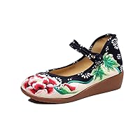 Women's Embroidery Flower Flats Ballet Shoes Wedge Shoes Sandals
