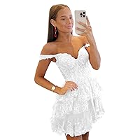 Tiered Sequin Short Prom Dresses for Teens A-Line Sparkly Lace Corset Party Gowns Sexy Homecoming Dress