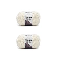 Bernat Blanket Vintage White Yarn - 2 Pack of 300g/10.5oz - Polyester - 6 Super Bulky - 220 Yards - Knitting/Crochet