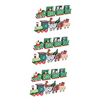 BESTOYARD 6 Sets Wooden Train Decor Set Desk Topper Props Party Supplies Child Christmas Train Decorations Indoor Small Train Train Desktop Kids Wooden Toys Decorate Household Dining Table