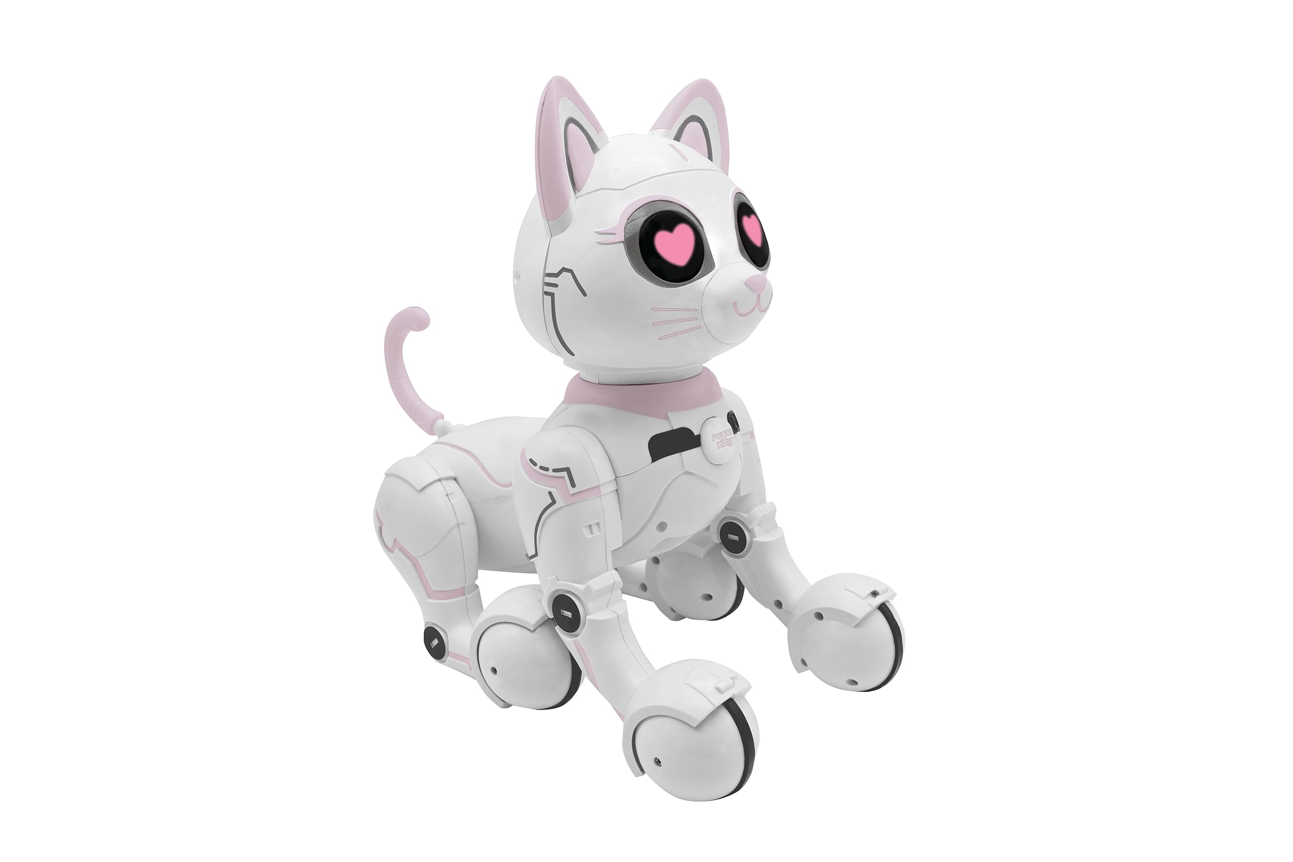 LEXiBOOK - Power Kitty® - Remote Control Robot Cat, Programmable Smart Robot, Light, Sound, White/Pink - KITTY01