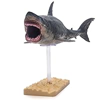 PNSO Megalodon Shark Prehistoric Sea Ocean Animal PVC Models Educational Painted Figure Figurine Ancient Sea Monster for Adults with Stand Original Gift Box