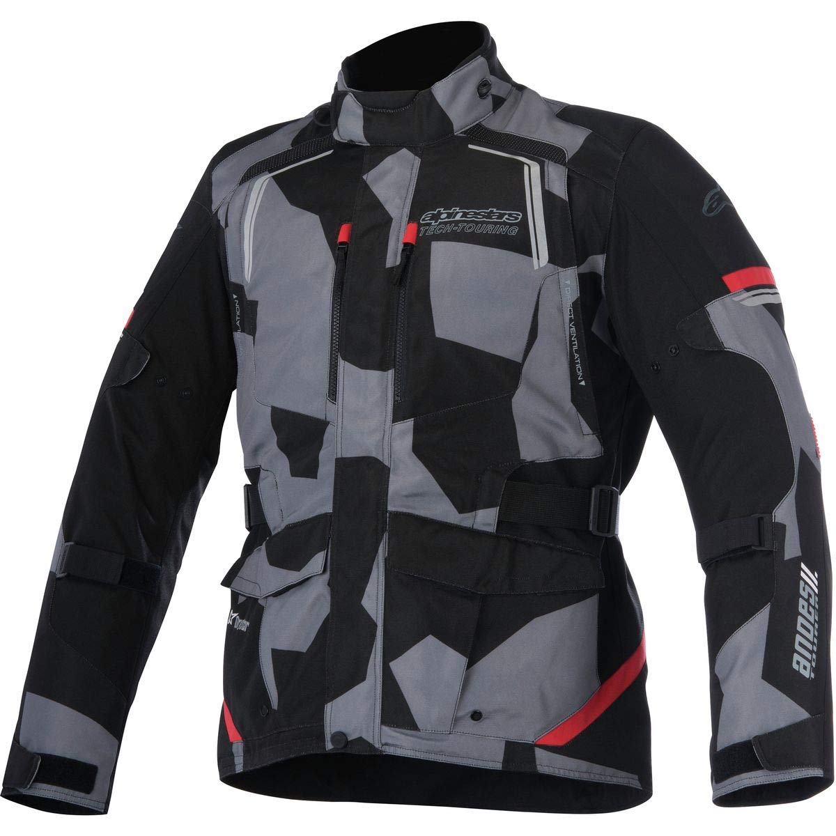Alpinestars Men's Andes v2 Drystar Motorcycle Jacket, Black/Camo/Red, Small