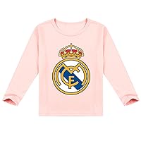Real Madrid Long Sleeve Tee Shirt Kid Crew Neck Pulllover Graphic Tops for Kid Toddler in 8 Colors
