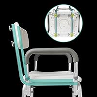 Stools,Shower Chairs Seniors with Arms and Back Seat Highly Adjustable U-Shaped Aids Elderly Disabled Accessible Shower Bathroom Heavy Duty Stool Bath Lift Safety Shower Bench,Whit