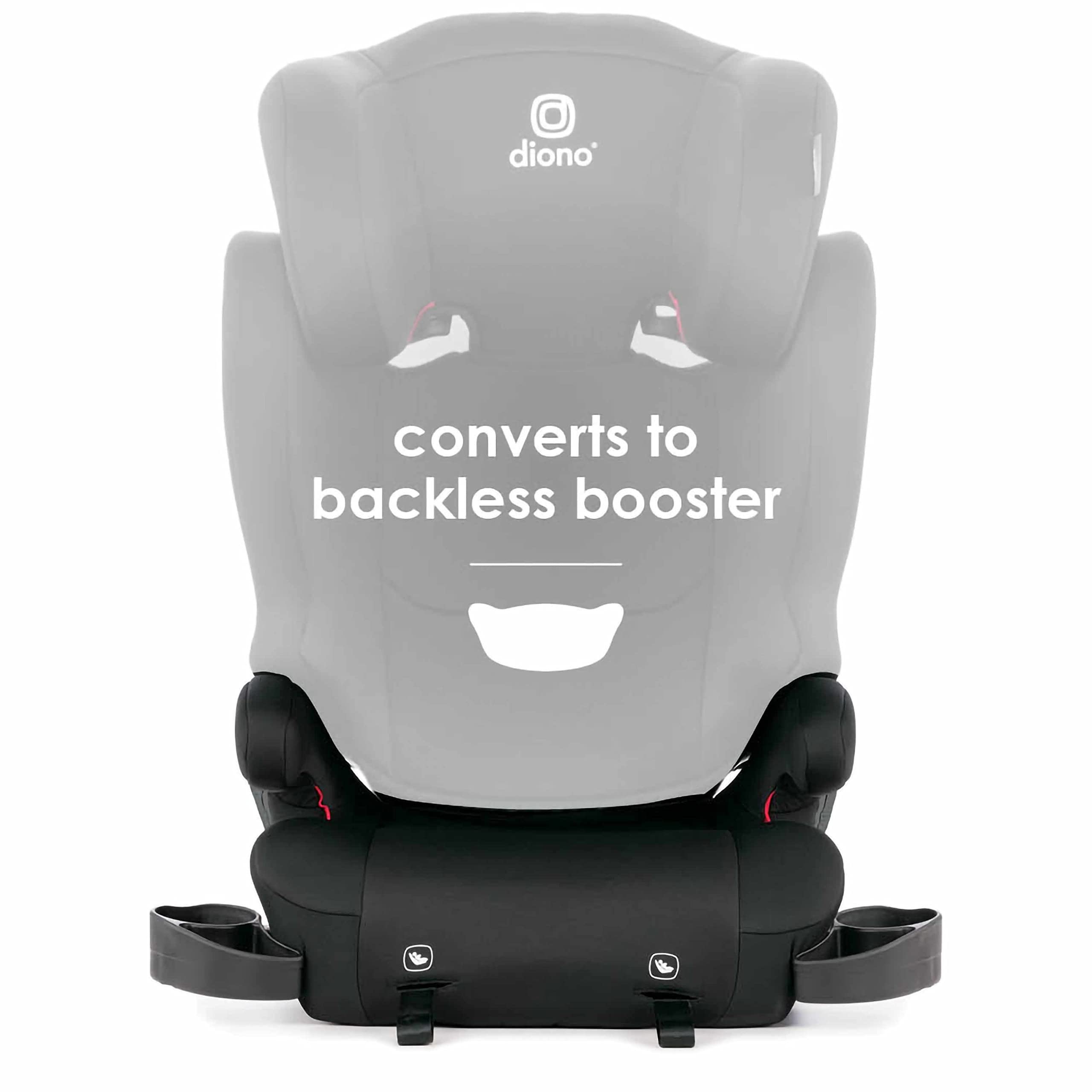 Diono Cambria 2 XL 2022, Dual Latch Connectors, 2-in-1 Belt Positioning Booster Seat, High-Back to Backless Booster with Space and Room to Grow, 8 Years 1 Booster Seat, Black