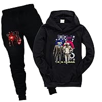Teen Kids Skibidi Toilet Hoodies and Sweatpants Sets-Fall Casual 2 Piece Pullover Hooded Tracksuits Outfits for Boys