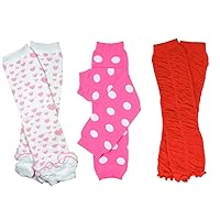 juDanzy 3 Pairs of Girls Baby Leg Warmers for Newborn, Infant, Toddler, Child