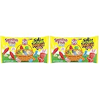 SOUR PATCH KIDS and SWEDISH FISH Mini Soft & Chewy Easter Candy Variety Pack, 50 Snack Packs (Pack of 2)