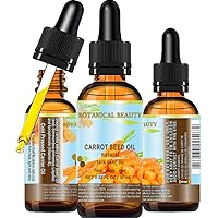 CARROT SEED OIL 100 % Natural Cold Pressed Carrier Oil. 0.33 Fl.oz.- 10 ml. Skin, Body, Hair and Lip Care. 