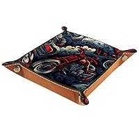 Red Cartoon Motorcycle Stacking Jewelry Organizer Trays, Desk Drawer and Dresser Jewelry Drawer Organizer Tray for Women and Girls