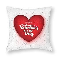 Throw Pillow Covers Happy Valentine_s Day Heart Smooth Soft Comfortable Polyester Pillowcase Cushion Cover with Hidden Zipper for Wedding Couch Sofa Bedroom，17